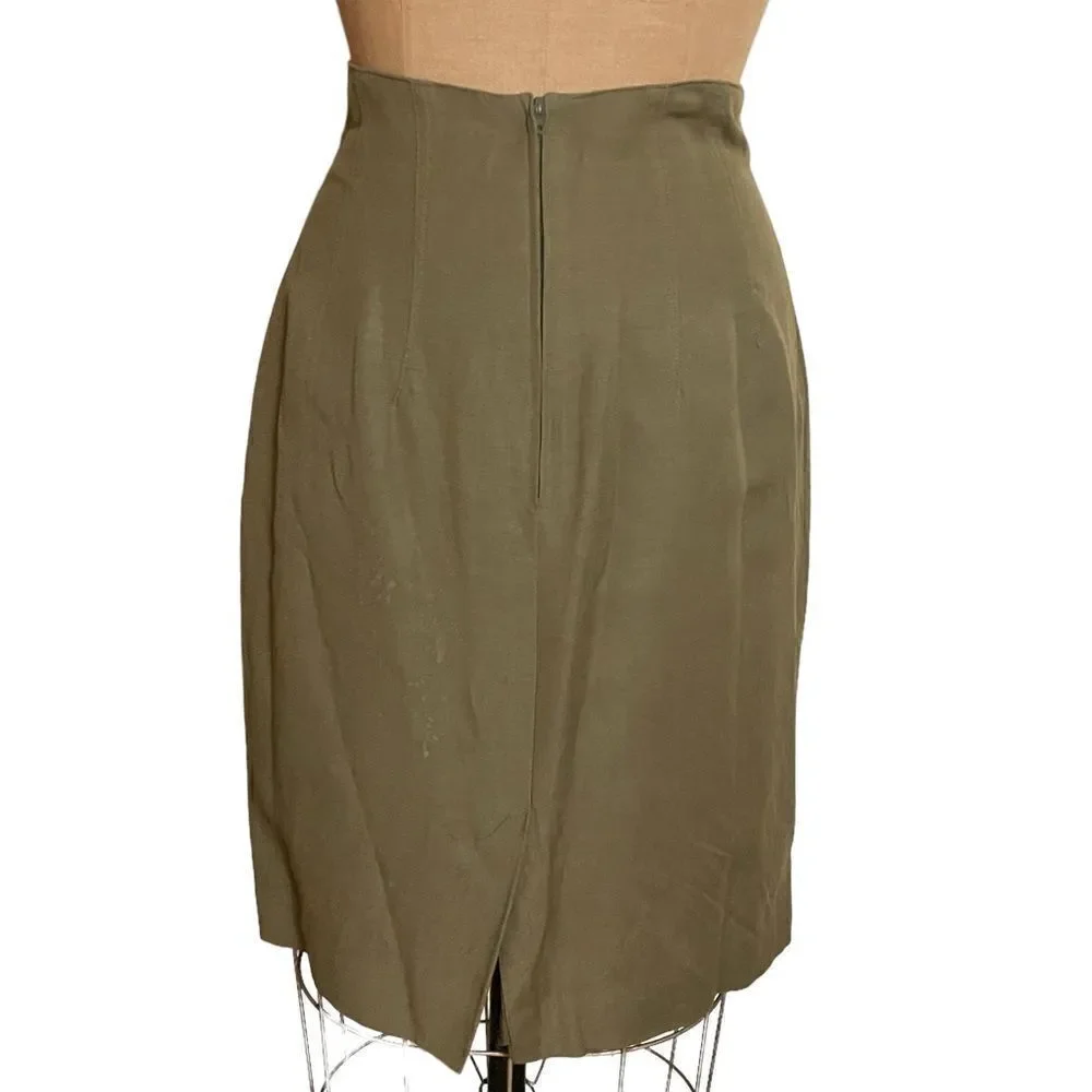 Green Linen Viscose blend Skirt suit - Luciano Tempesta size 8